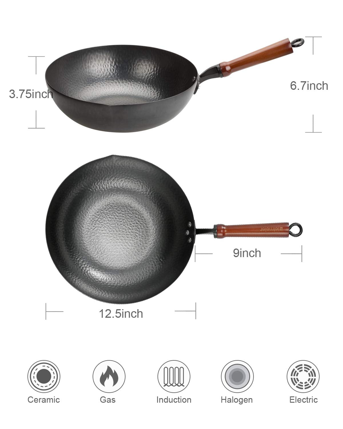 BIELMEIER wok in use on stovetop showing quick browning and high-heat stir-fry benefit