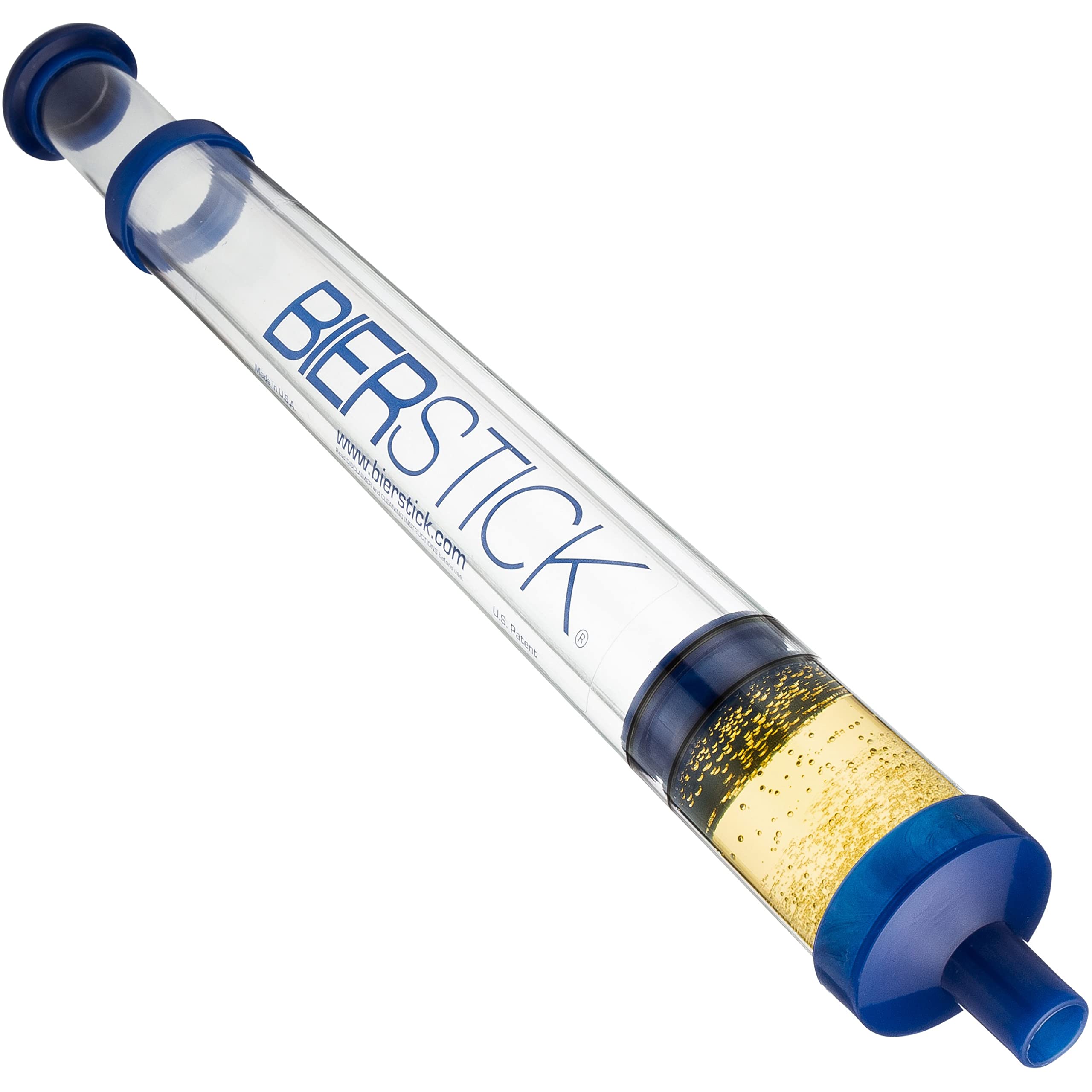 Bierstick front view showing compact party-ready funnel and brand