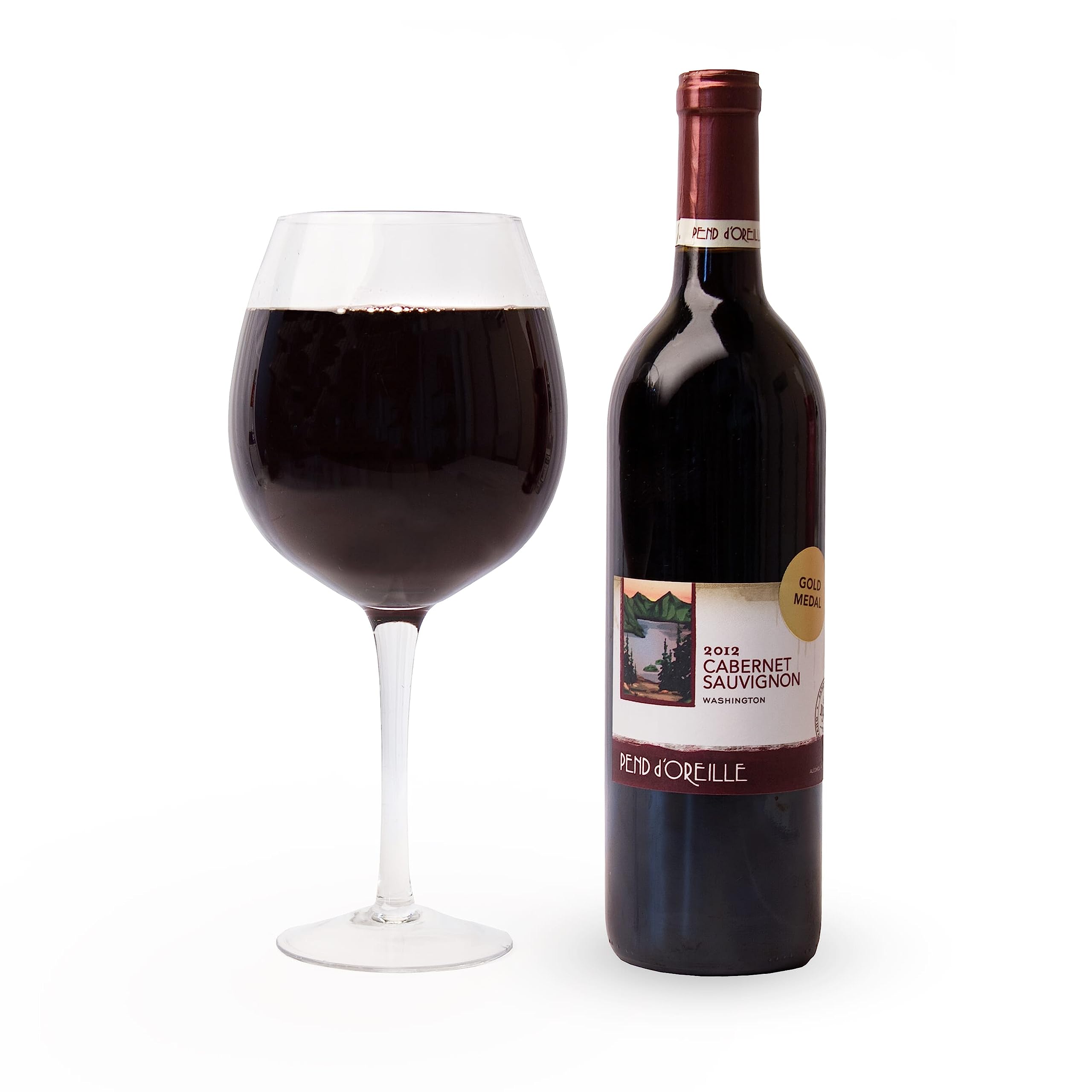 Big Betty filled with red wine demonstrating full 750ml bottle fit and appeal