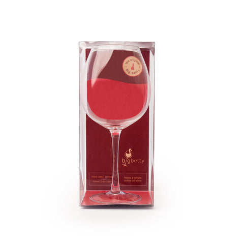Big Betty front view of giant glass showing full-bottle capacity and visual impact