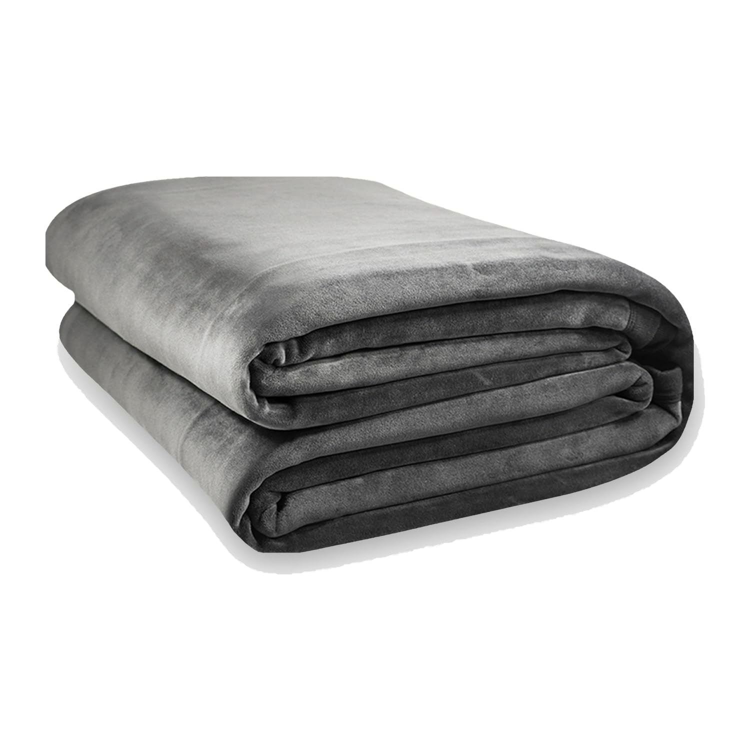 Big Blanket Co front view of folded light grey blanket shows packaging and soft appeal