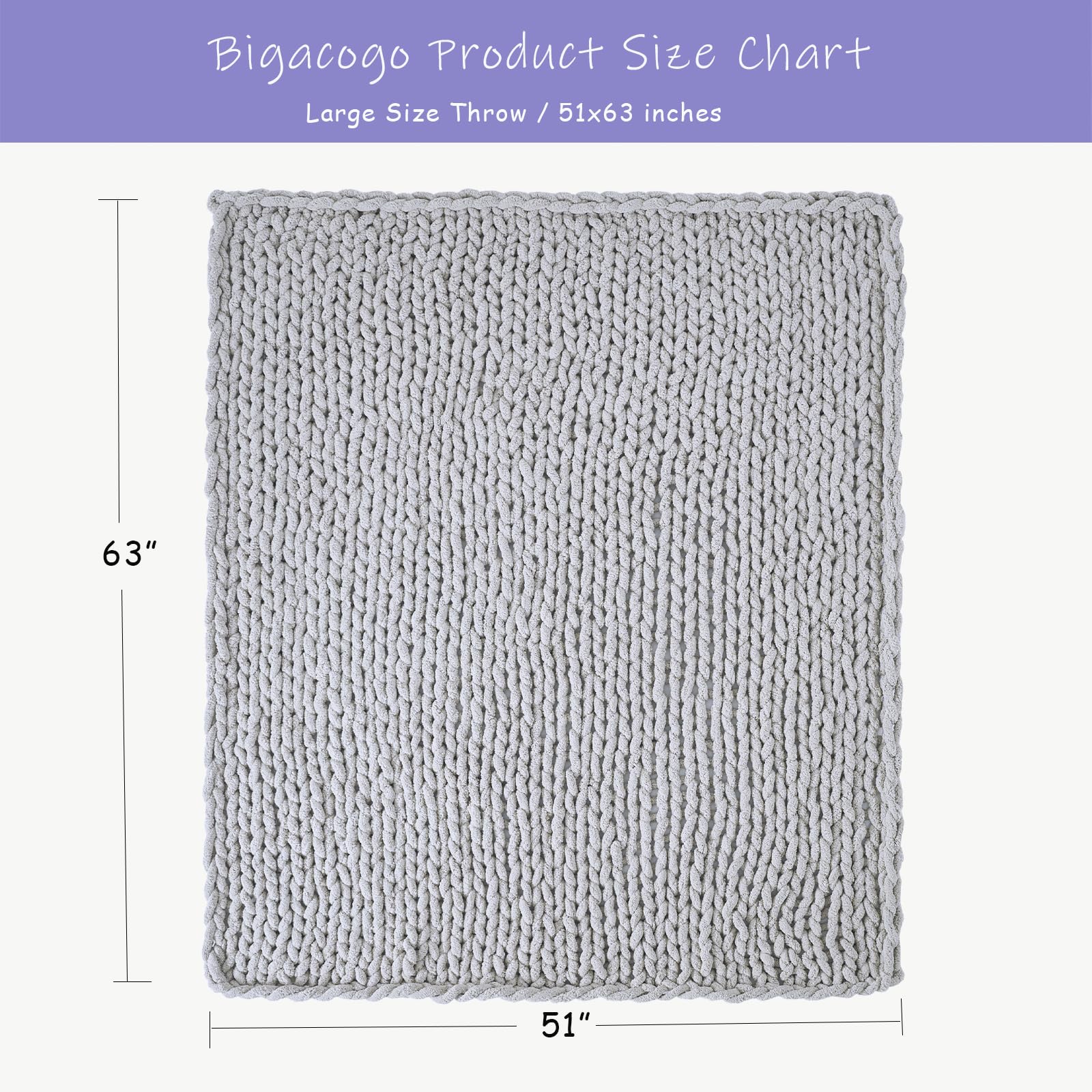 Bigacogo close-up of chenille knit texture highlights softness and plush feel