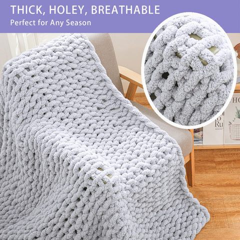 Bigacogo blanket next to pillow for clear size and scale reference