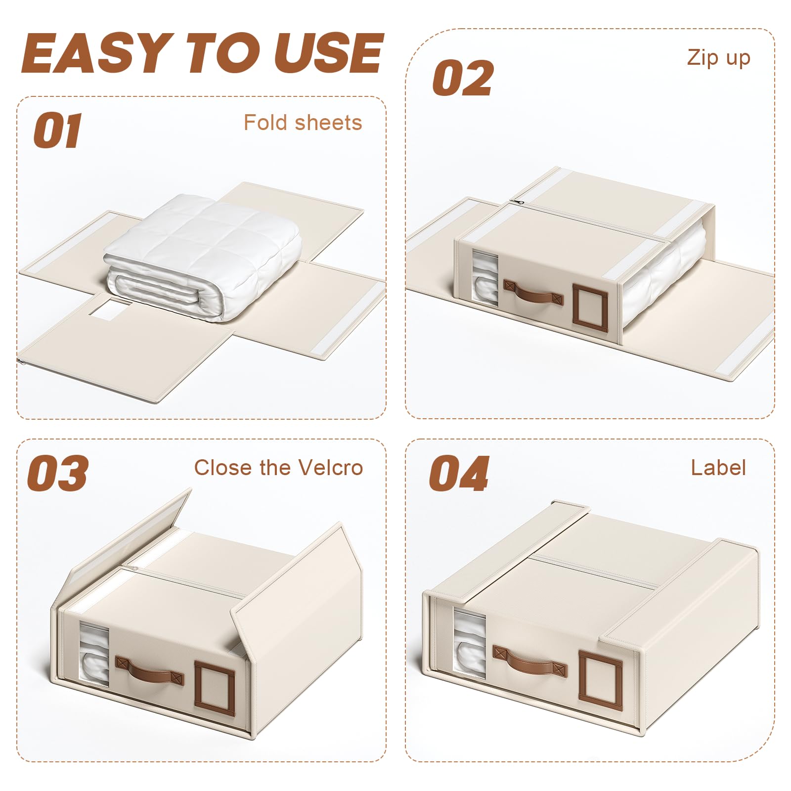 BigPonPon organizers in a bedroom setting illustrating tidy linen organization
