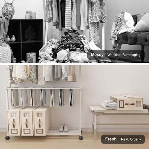 BigPonPon cube styled in bedroom to convey neat, attractive linen storage