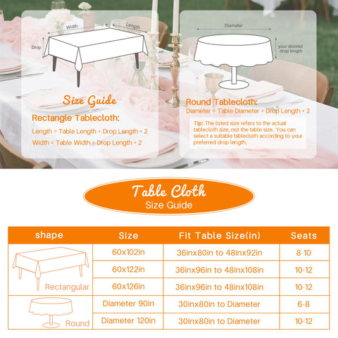 BIGTONE tablecloth on 6ft table demonstrating proper fit and drop