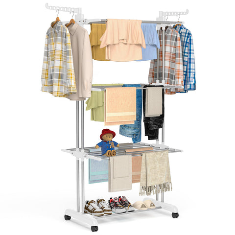 Bigzzia front view folded out showing large drying capacity and organisation benefit