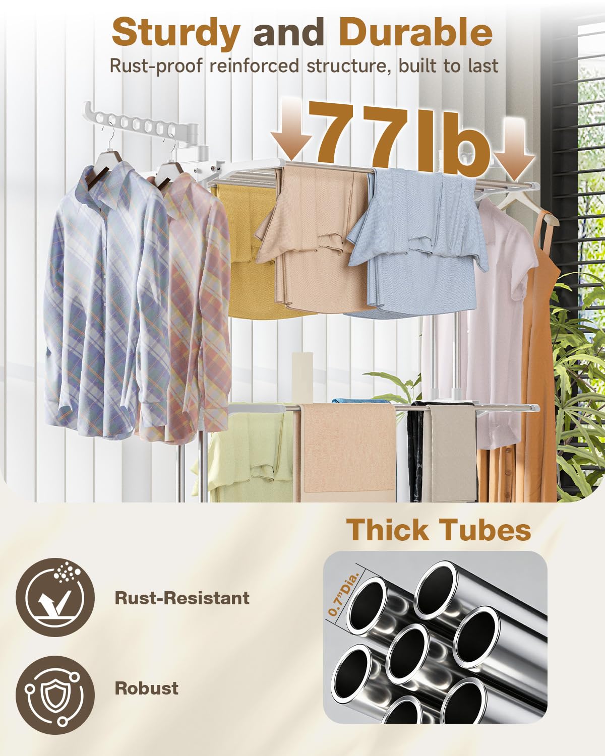 Bigzzia retractable trays extended showing dedicated areas for socks and delicates