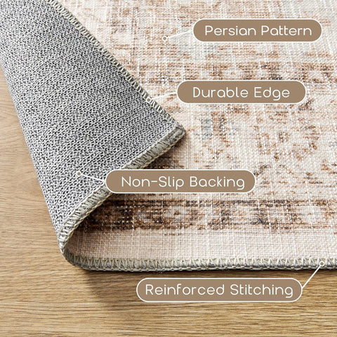 BILEEHOME rubber backing detail providing non‑slip floor stability