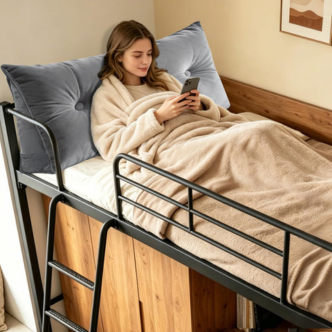 Bilimili lifestyle reading in bed showing ergonomic support and relaxed posture