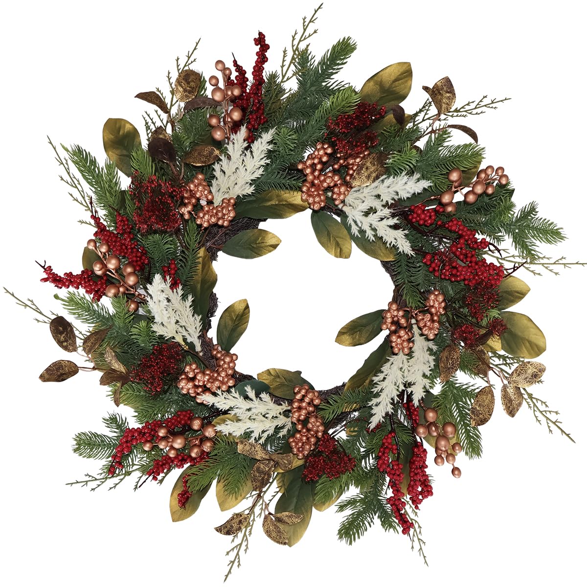 BINFEN wreath on front door showcasing festive curb appeal