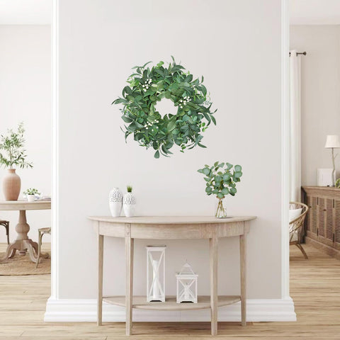 BINFEN wreath next to door showing 20–22 inch scale for correct fit