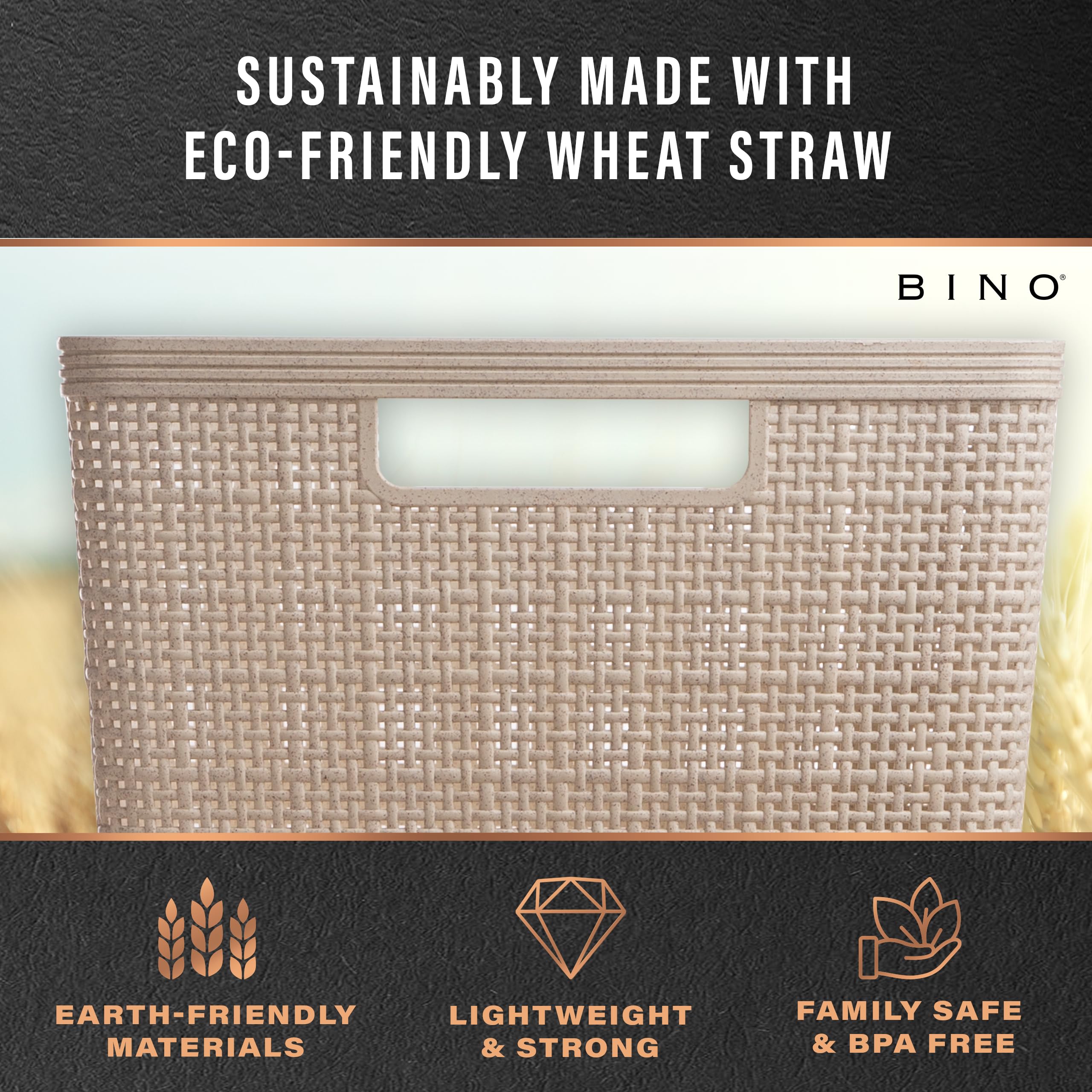 BINO basket on patio illustrating durable storage for outdoor use
