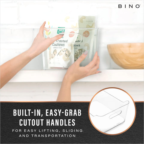 BINO bin inside refrigerator organizing bottles and condiments for quick access