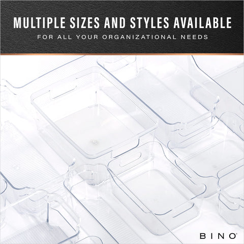 BINO measurement scale beside bin confirming 14 x 11.75 x 5.25 inches fit