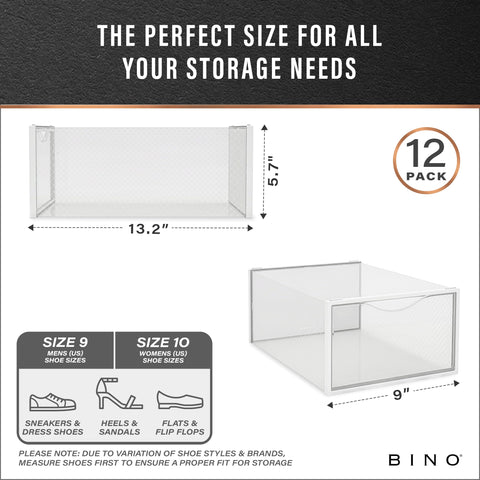 BINO drop-front open with sneaker for quick access and convenient retrieval