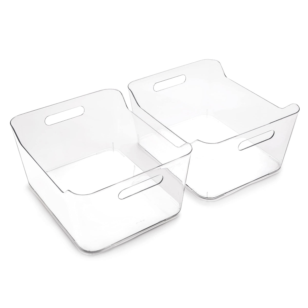 BINO clear front view of two X-large bins showing tidy storage benefit