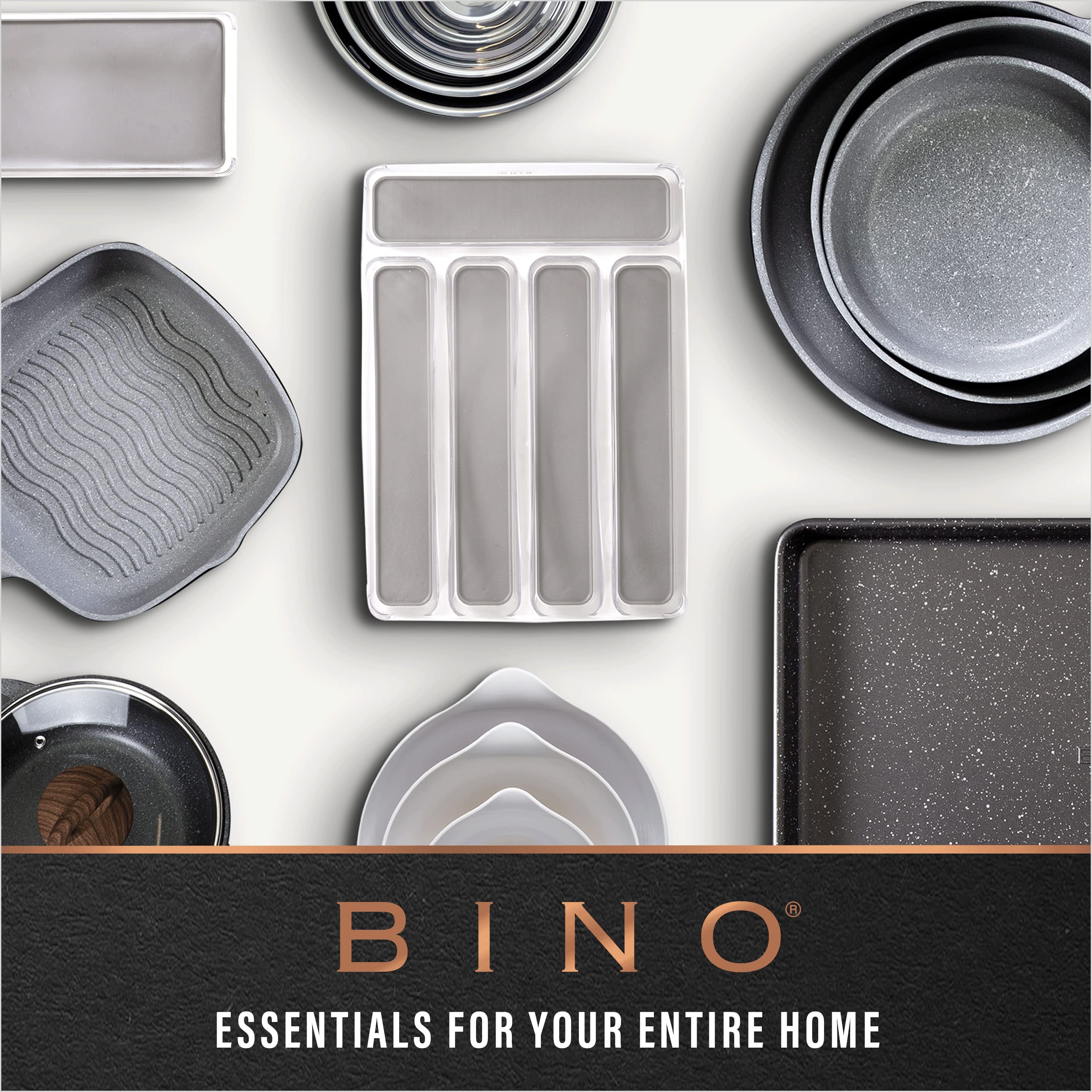 BINO bins on kitchen shelf styled to create a clutter-free look