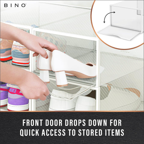 BINO stacked column in closet illustrating stable stacking and clutter reduction