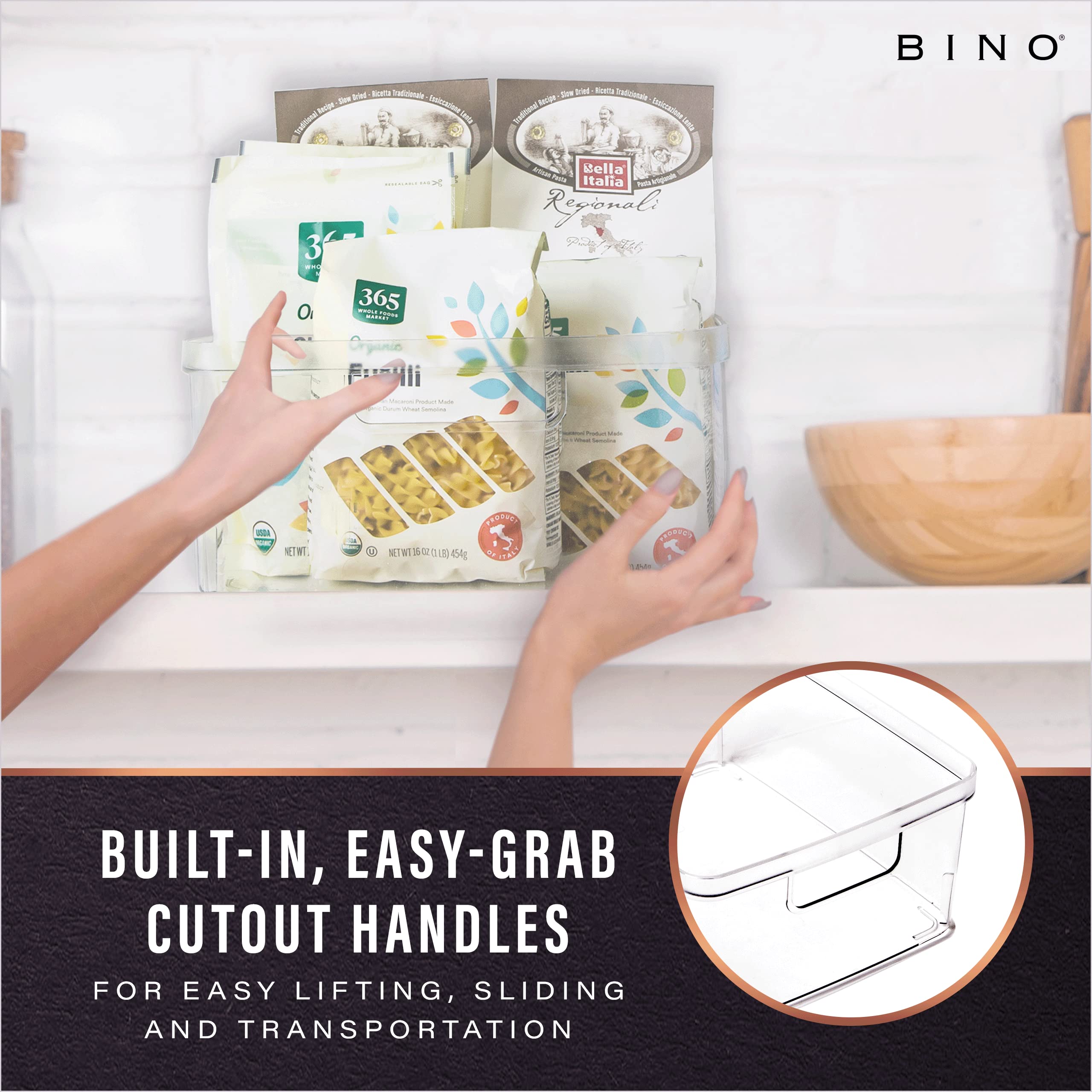 BINO bins in fridge top view keeping produce visible and accessible