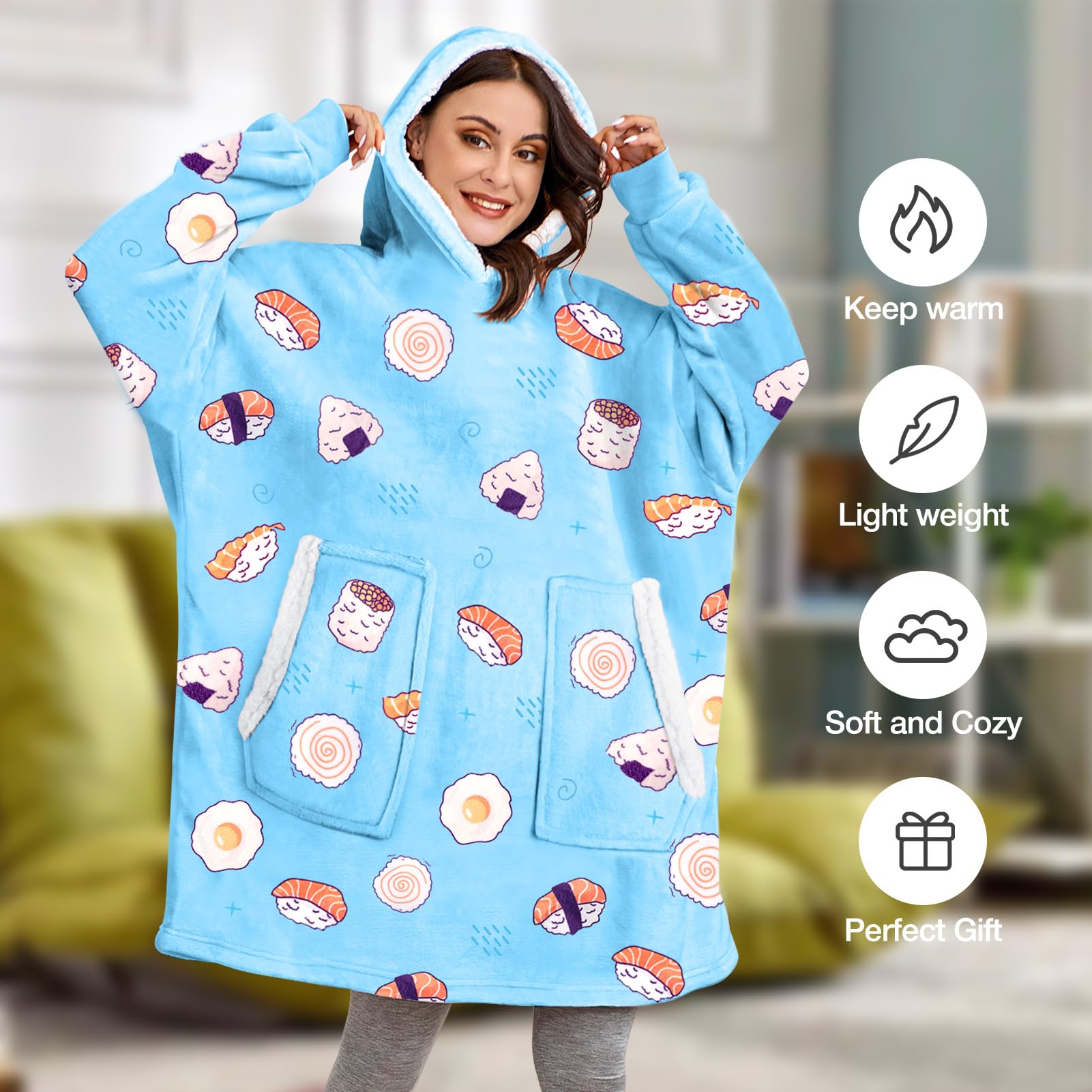 BINSUNS giant pocket detail illustrating storage and hand-warming convenience