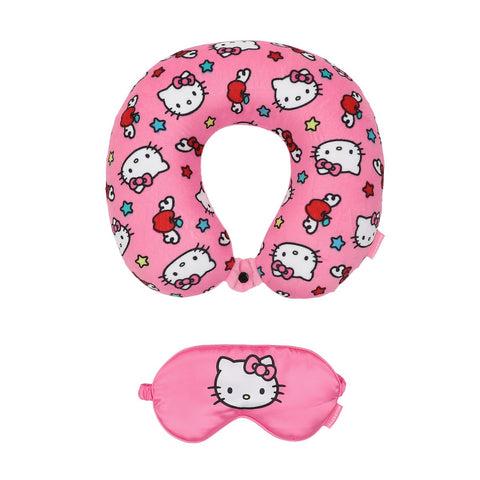 Bioworld Hello Kitty eye mask detail showing soft fabric for better sleep