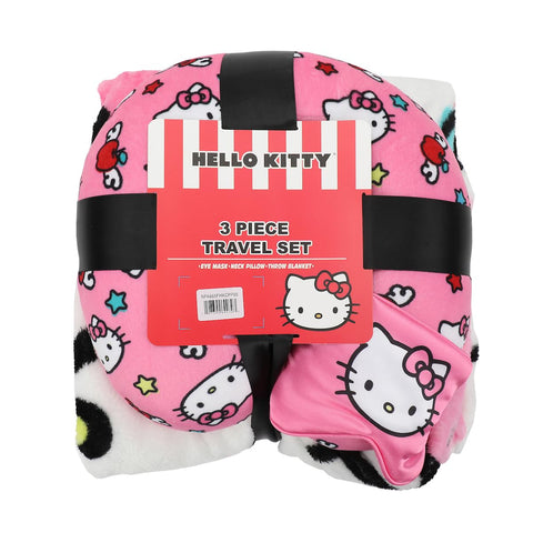 Bioworld Hello Kitty travel scene with set used on an airplane showcasing comfort
