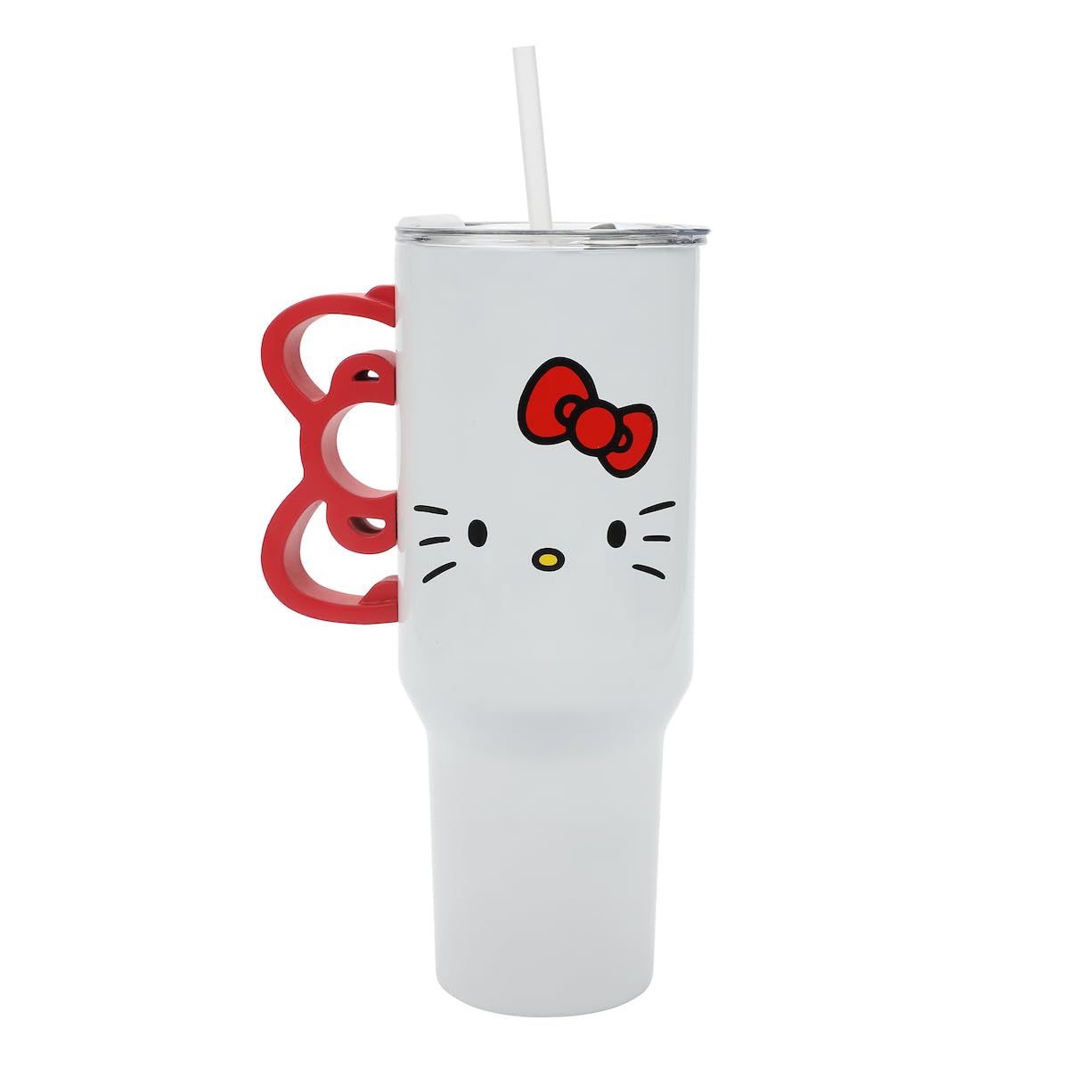 Bioworld Hello Kitty bow handle close-up showing ergonomic grip and charm