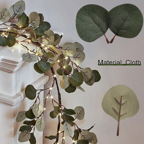 Birchlitland lit garland on mantel providing warm ambient glow benefit