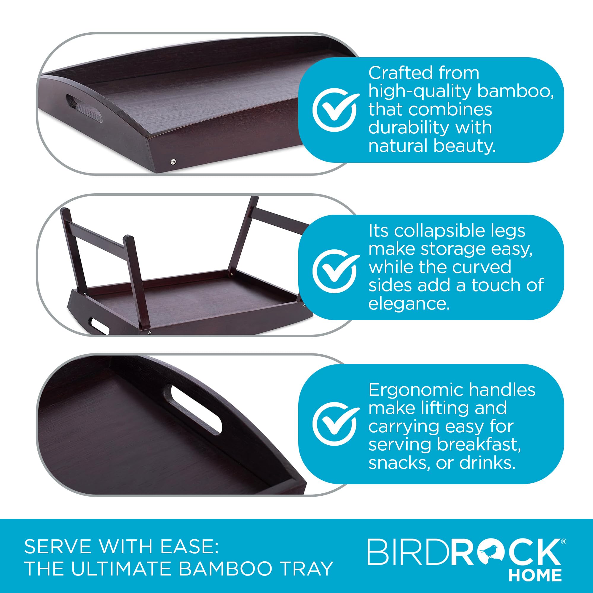 BIRDROCK HOME tray in a bedroom lifestyle scene for cozy, stylish breakfasts