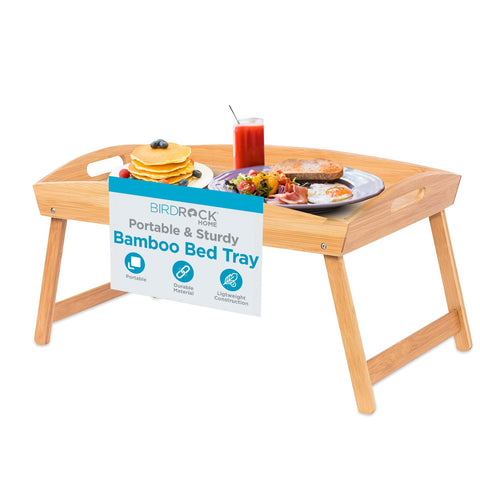BirdRock Home front view of tray showing curved sides and natural finish for elegant serving