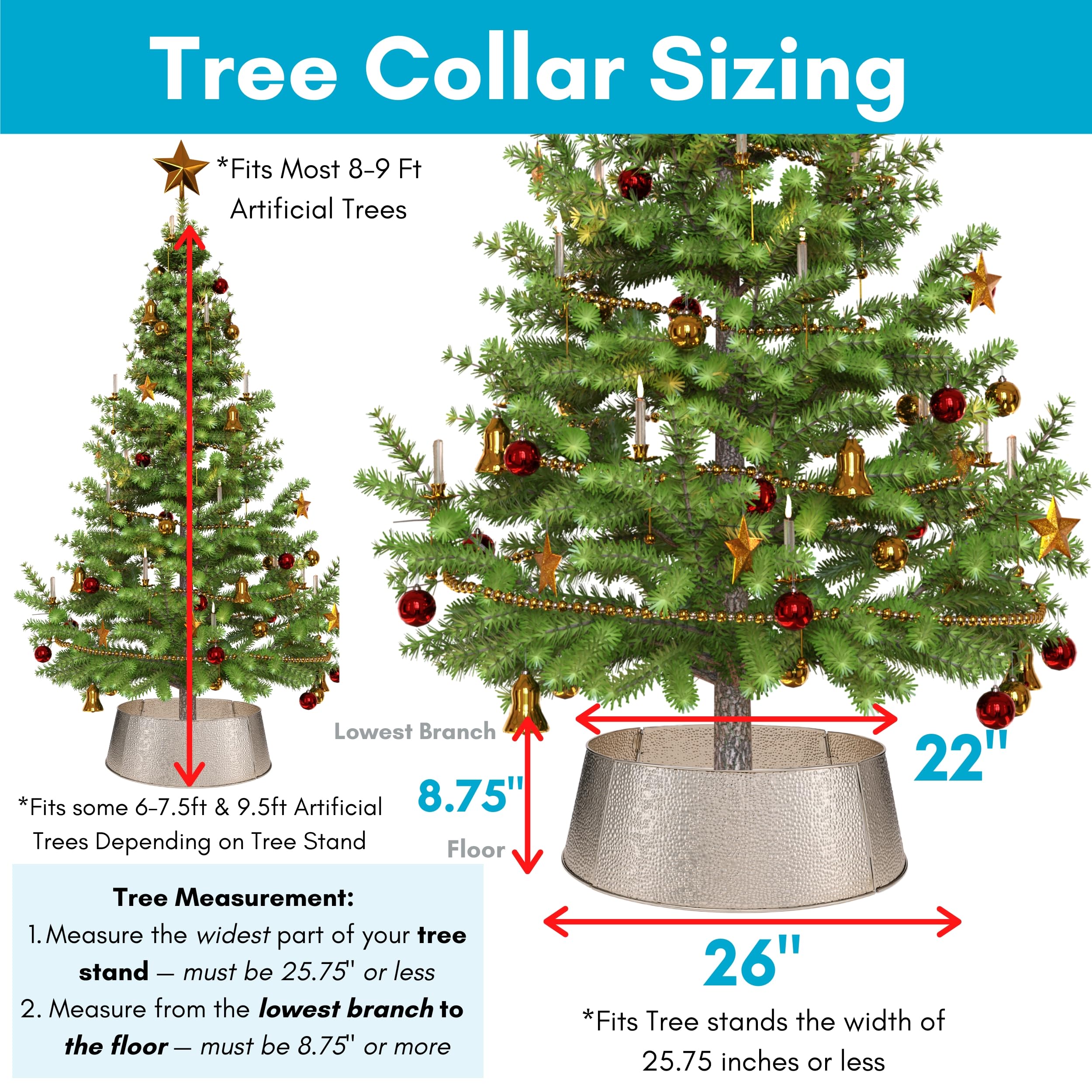 BIRDROCK HOME collar installed under decorated tree protecting base and hiding stand