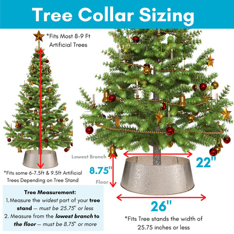 BIRDROCK HOME collar installed under decorated tree protecting base and hiding stand