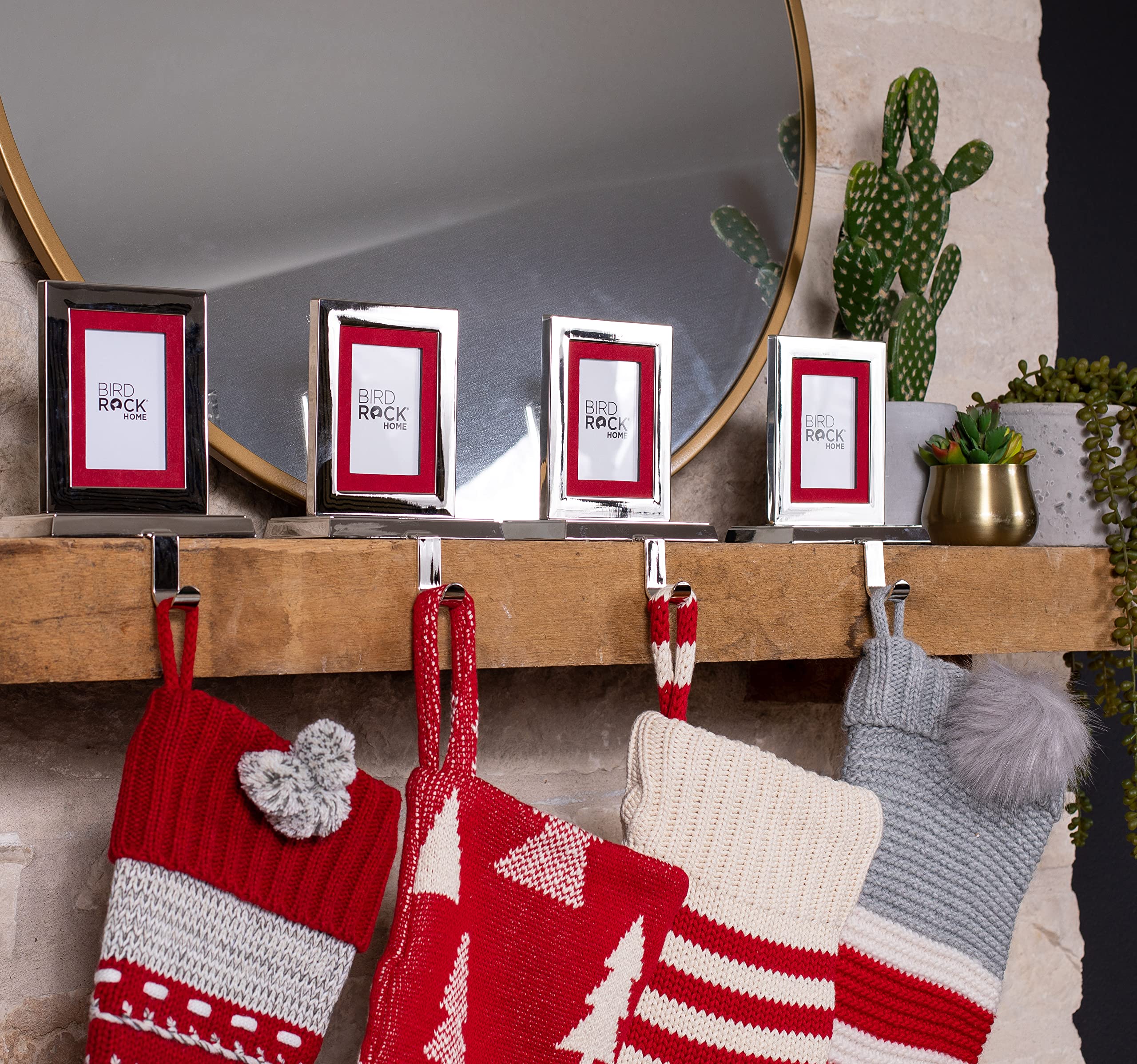 BIRDROCK HOME holders on mantel for scale showing compact footprint
