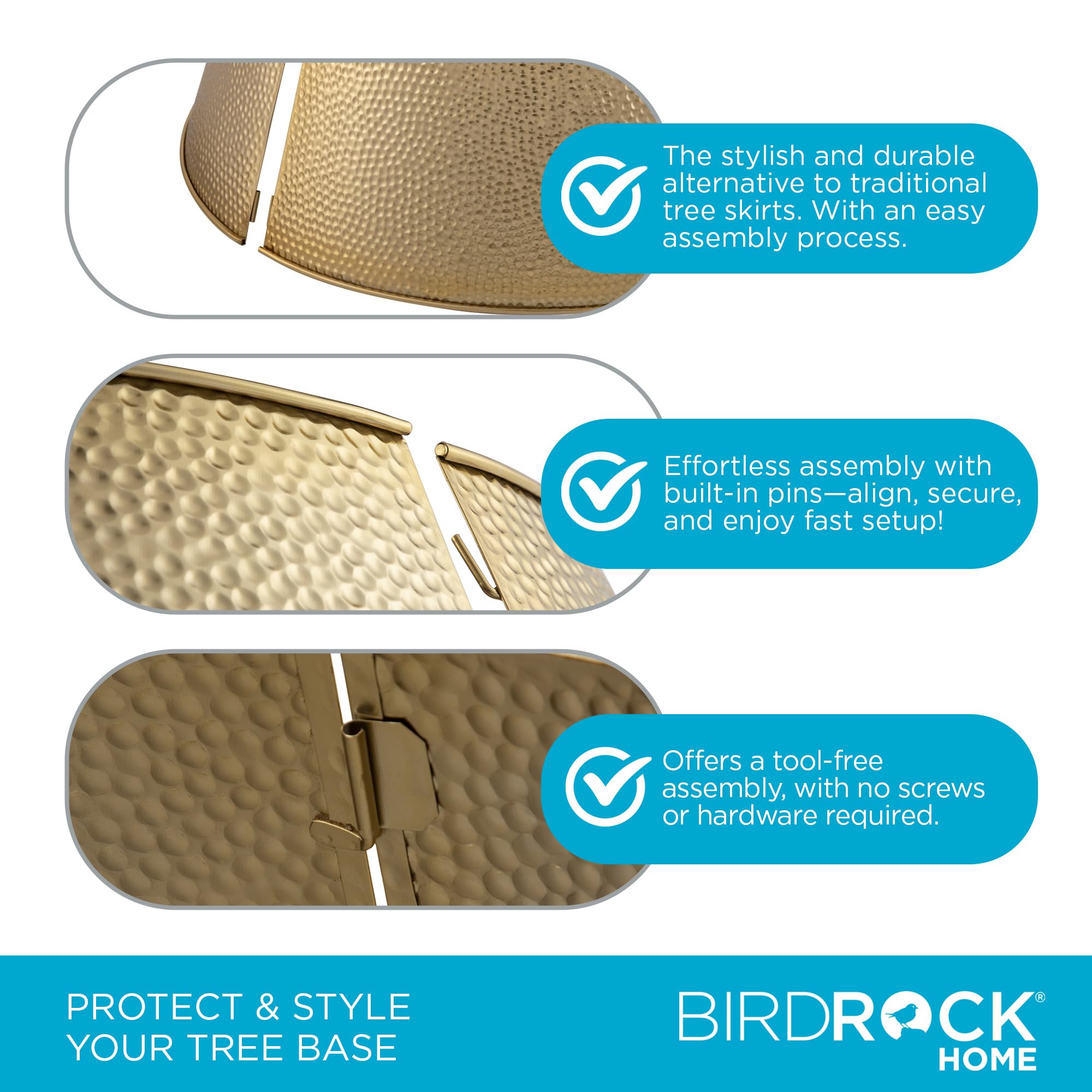 BIRDROCK HOME collar beside common tree stand for scale and fit assurance