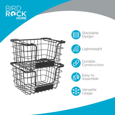 BIRDROCK HOME baskets on counter holding fruit for quick visible access