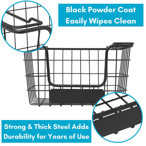 BIRDROCK HOME baskets styled on kitchen shelf for tidy, accessible storage