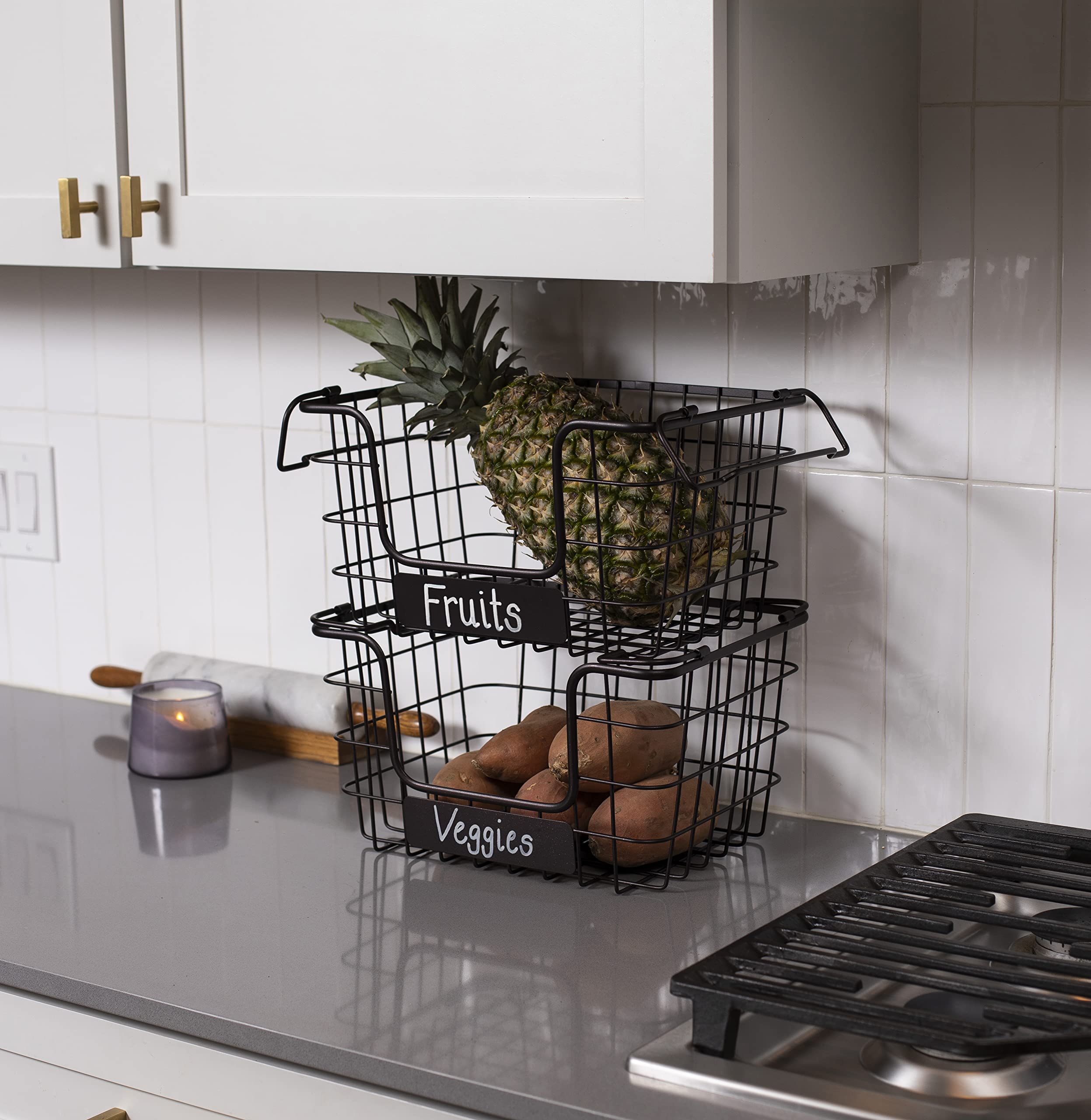 BIRDROCK HOME basket with hand showing size and practical capacity