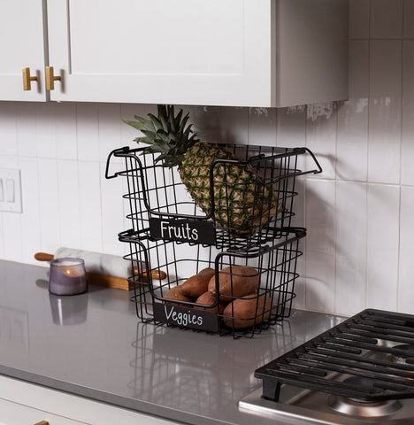 BIRDROCK HOME basket with hand showing size and practical capacity