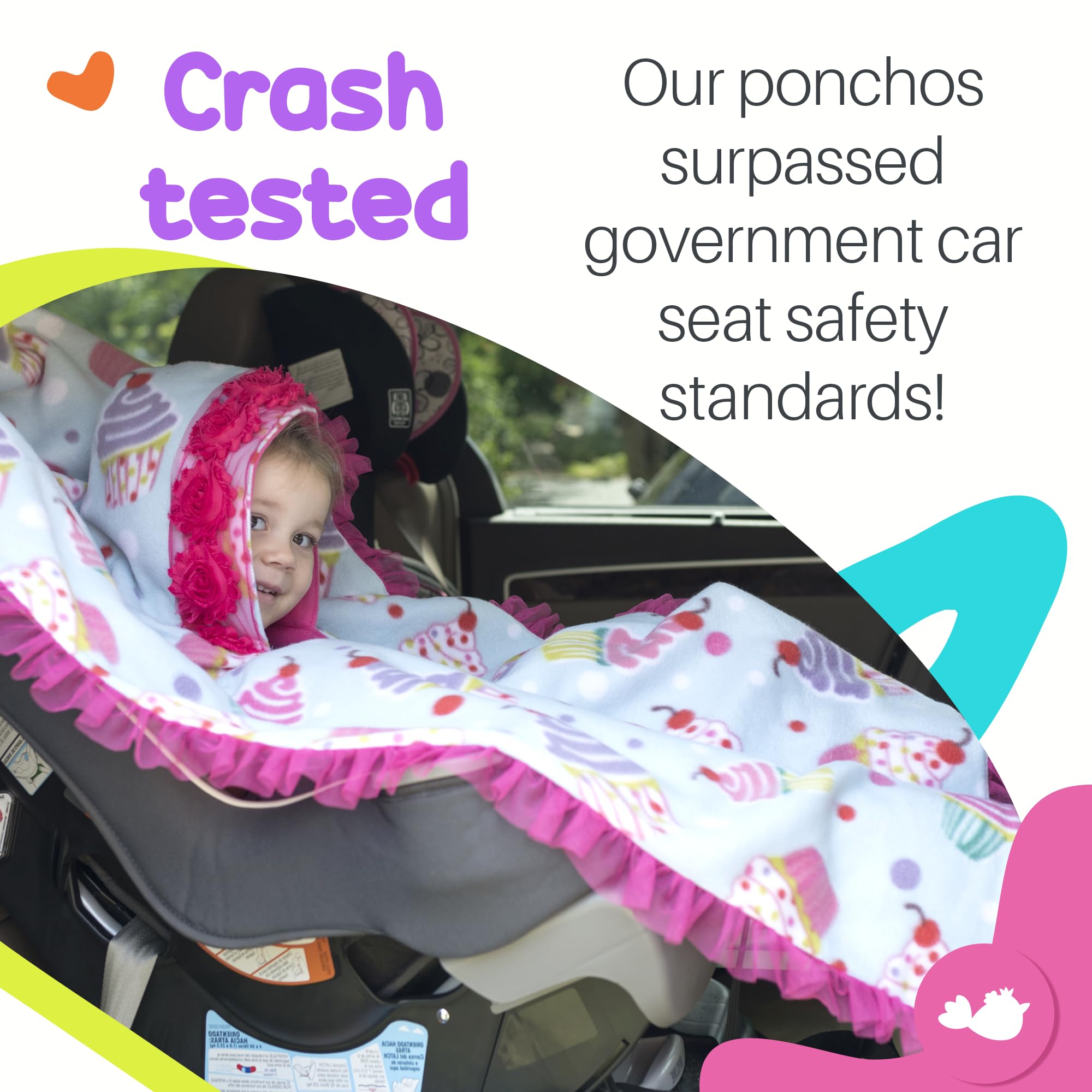 Birdy Boutique poncho used in stroller illustrating multi-use convenience outdoors