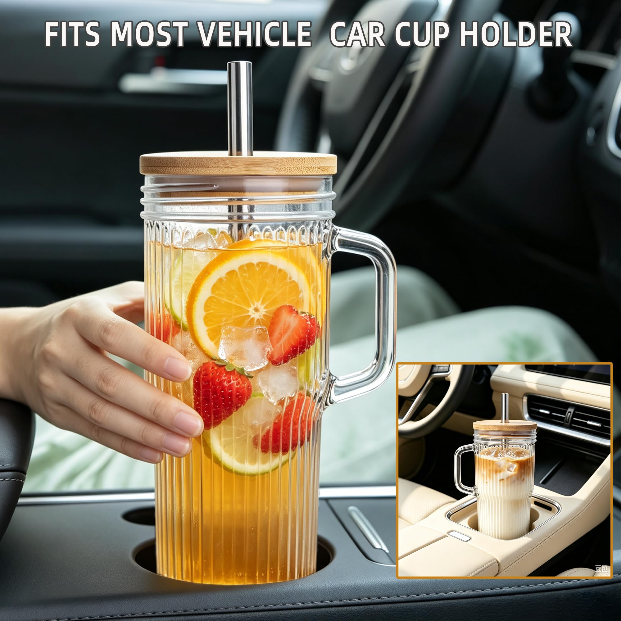 Birity handle and lid detail demonstrating comfortable hold and spill reduction