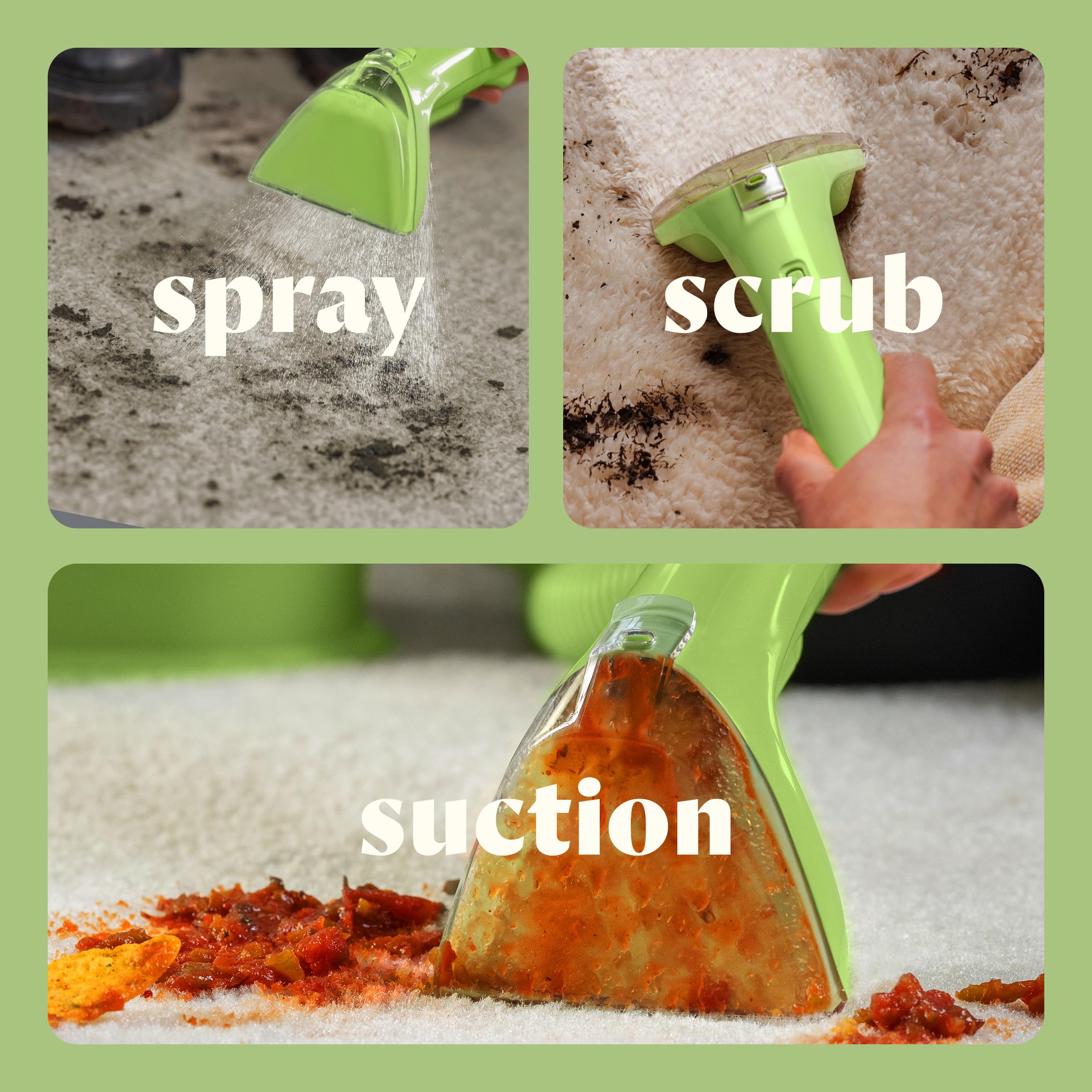 BISSELL Little Green Mini cleaning a sofa to remove stains quickly