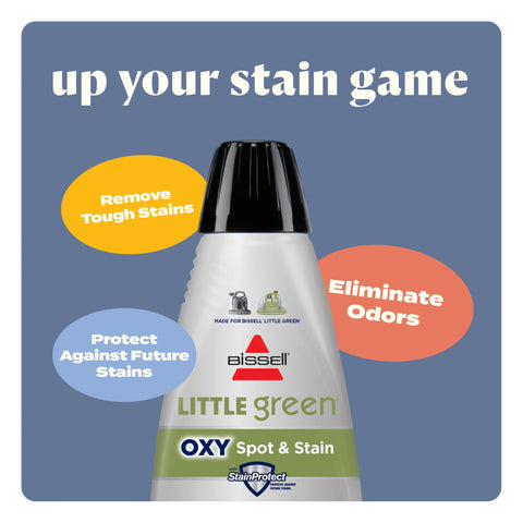 BISSELL Little Green cleaning carpeted stairs, helpful for spot-treating high-traffic areas
