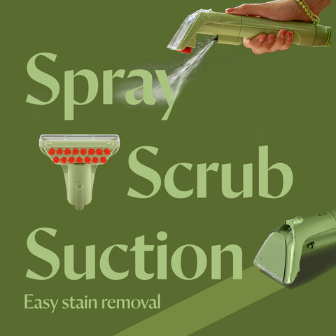 BISSELL Little Green cleaning carpeted stairs for quick spot cleaning