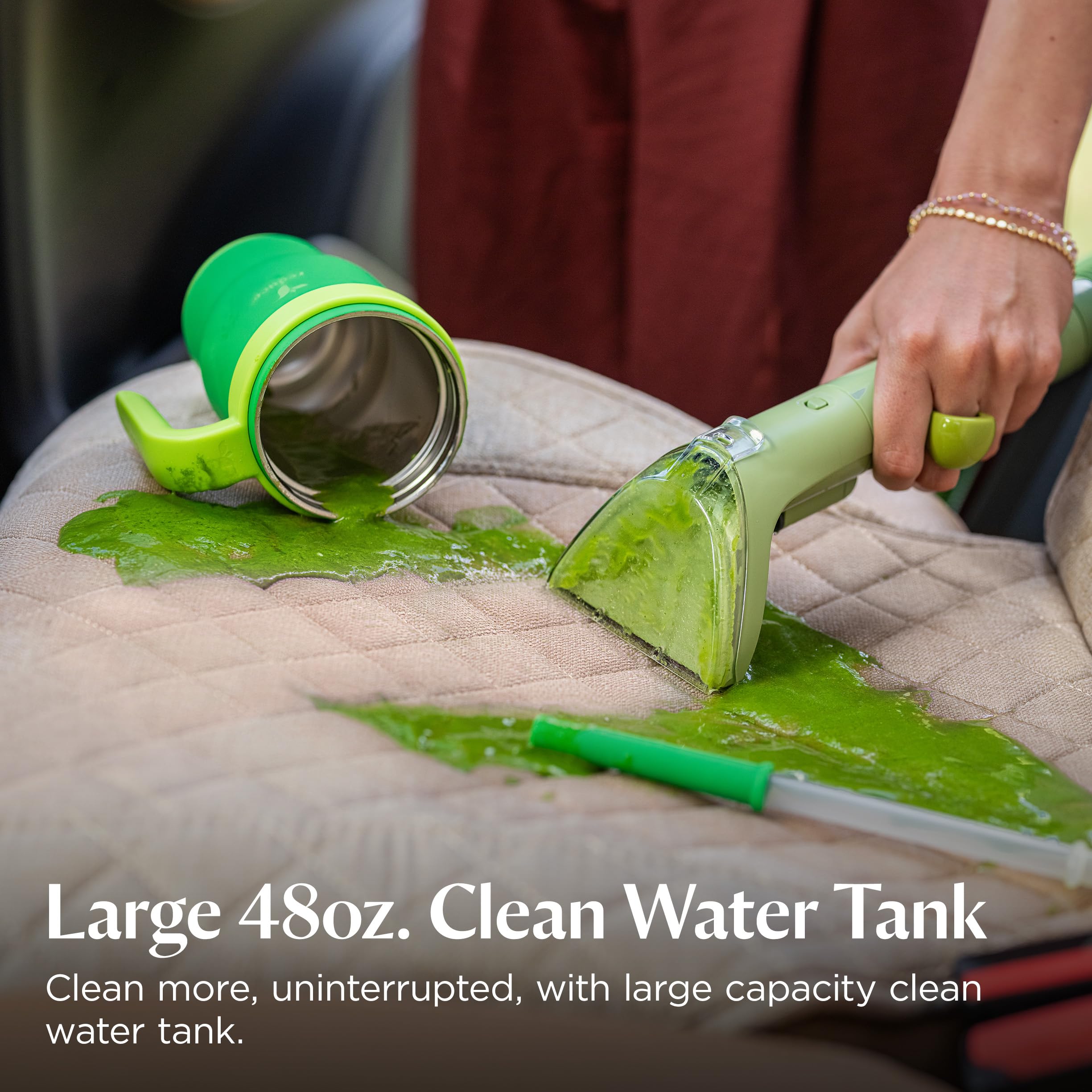 BISSELL Little Green scrubbing brush detail for tougher stain agitation