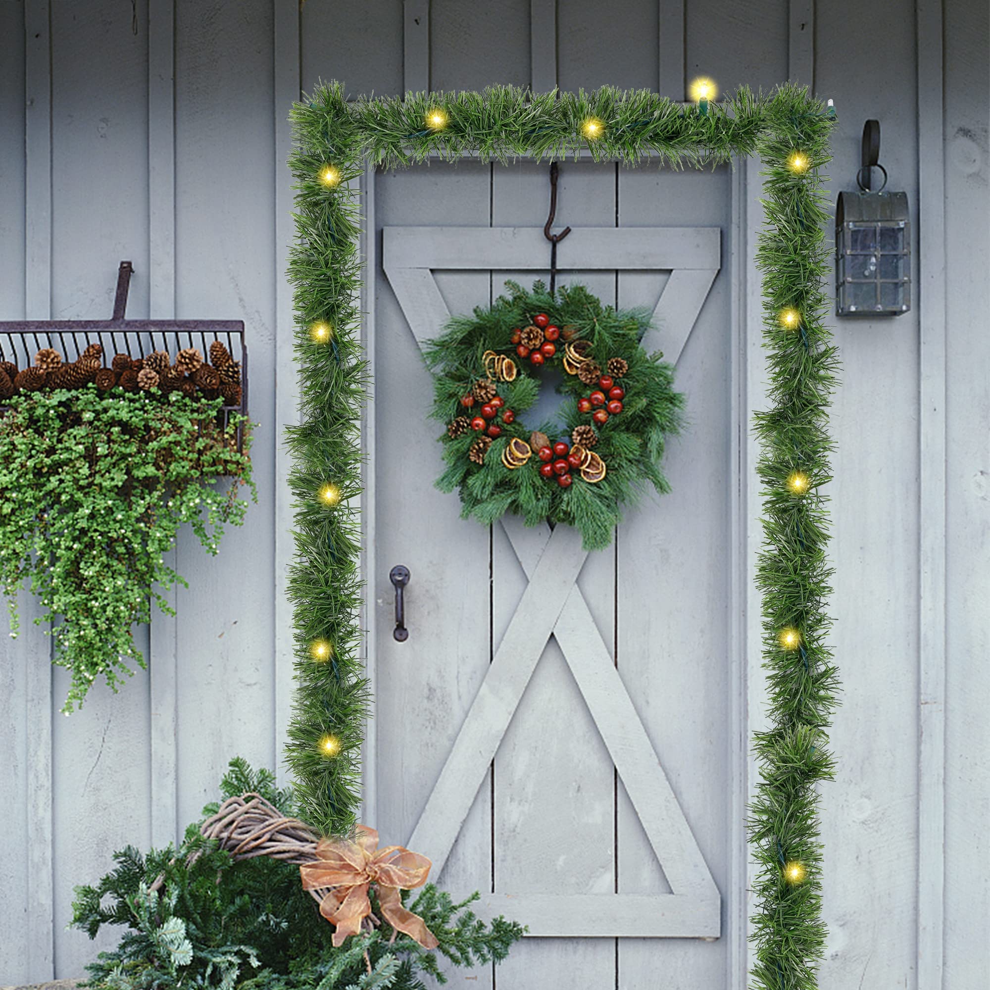 Biswing garland decorated with ornaments demonstrating customization options
