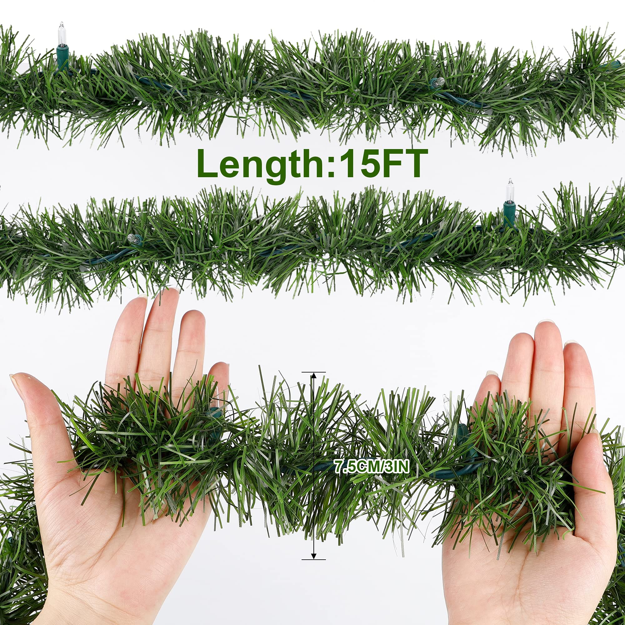 Biswing garland wrapped around stair rail adding instant festive decoration