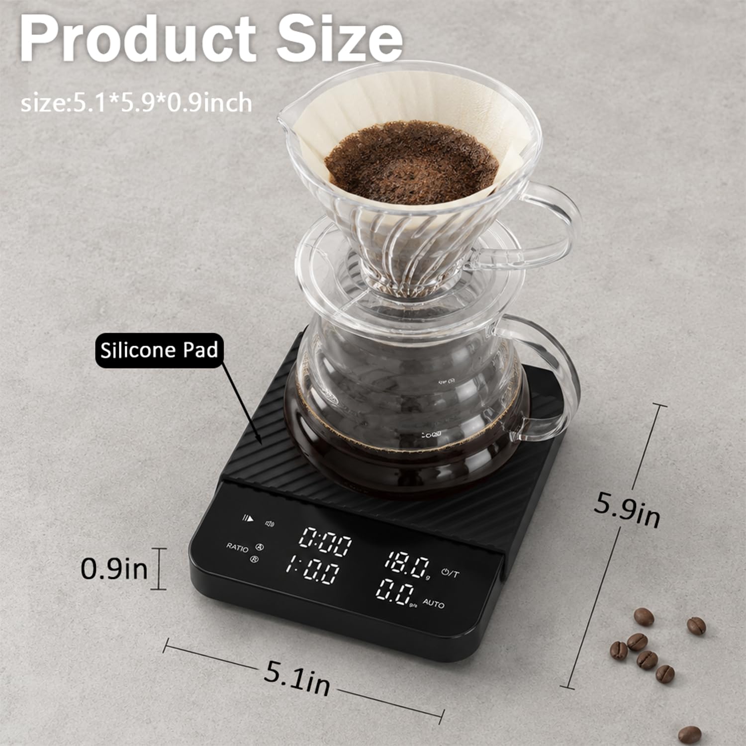 BITAMOM large stainless platform close-up showing room for dripper and cup