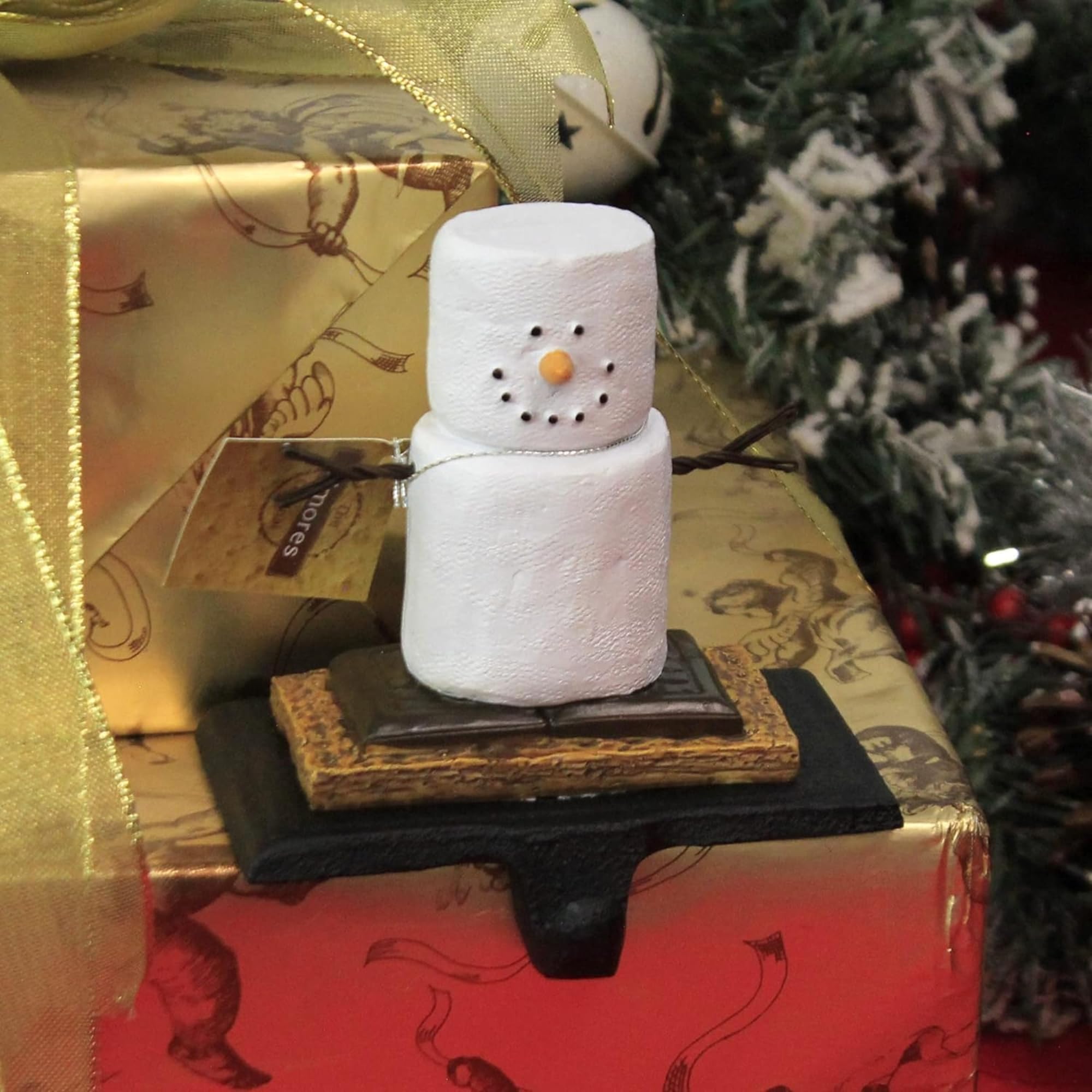 Bitimi holder displayed on shelf with stockings adding seasonal charm