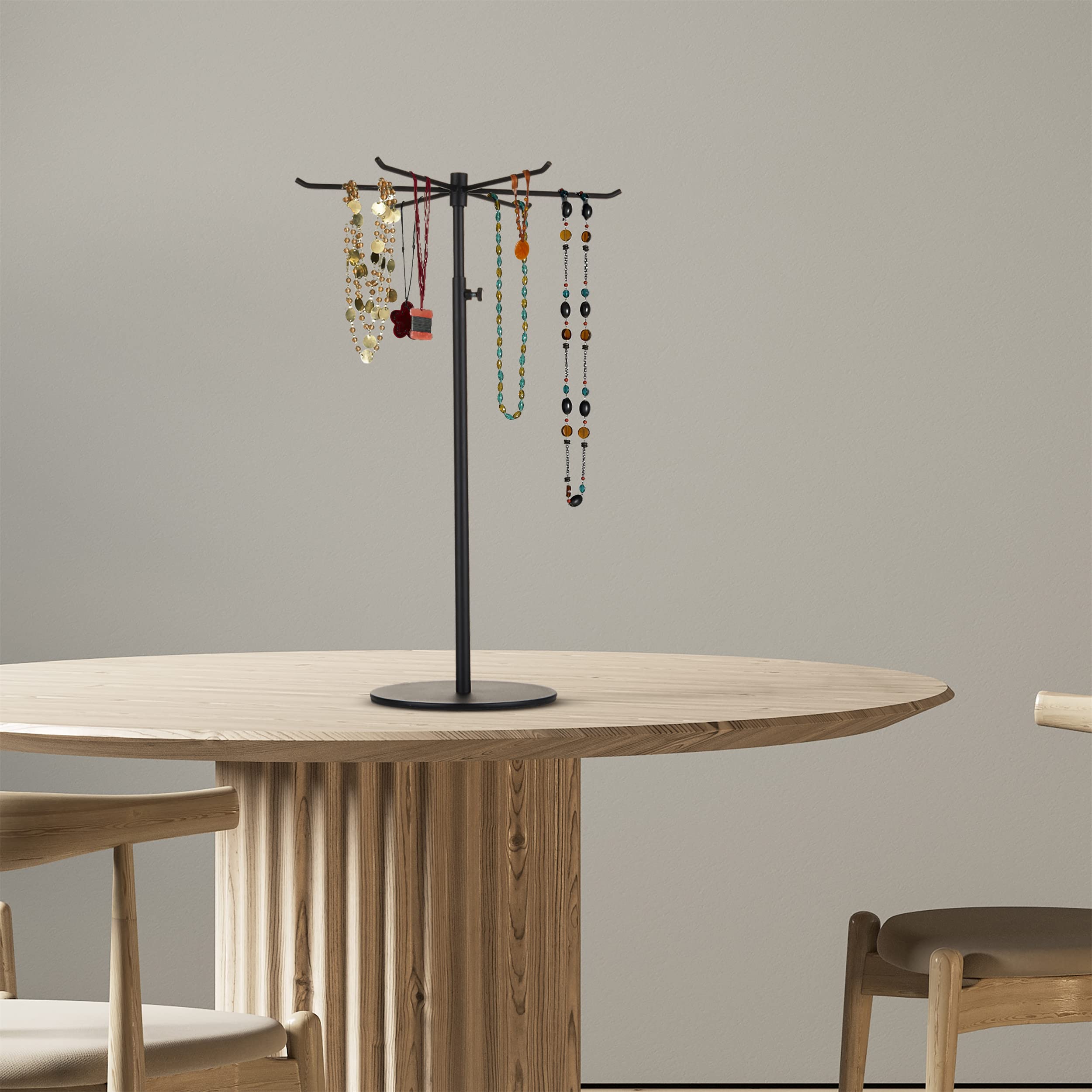 bjewego adjustable post demonstrating height range for display flexibility
